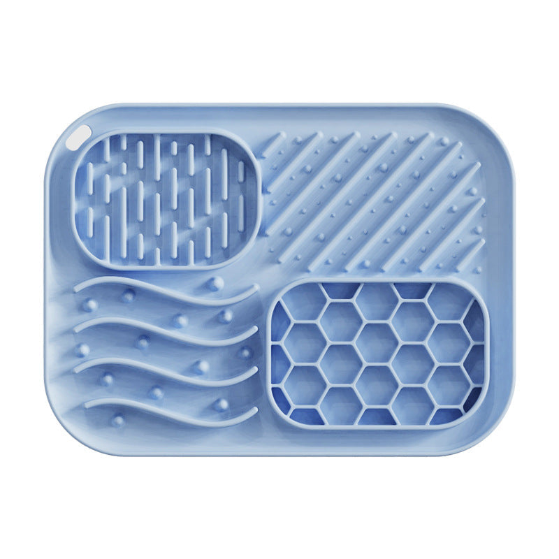 HKM-0288189 Square Silicone Slow Feeder Bowl with Suction Cup for Dogs - Four Colors Available