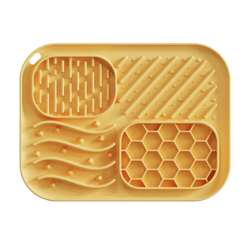 HKM-0288189 Square Silicone Slow Feeder Bowl with Suction Cup for Dogs - Four Colors Available
