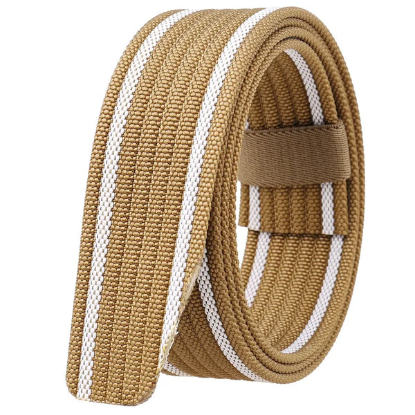 HKM-028819 Braided Tactical Nylon Belt with No Buckle - Casual Wear, Adjustable Length, Durable Design