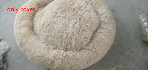 HKM-0288445 Plush Round Dog Bed Winter Mat - Cozy Nest in Various Sizes and Colors