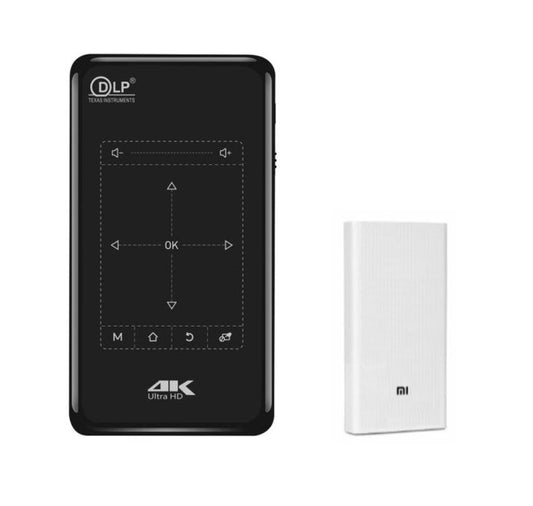 HKM-028947 4K HD DLP Projector with Bluetooth, Dual-Band WiFi, and Android System - Portable with Tripod and Remote Control