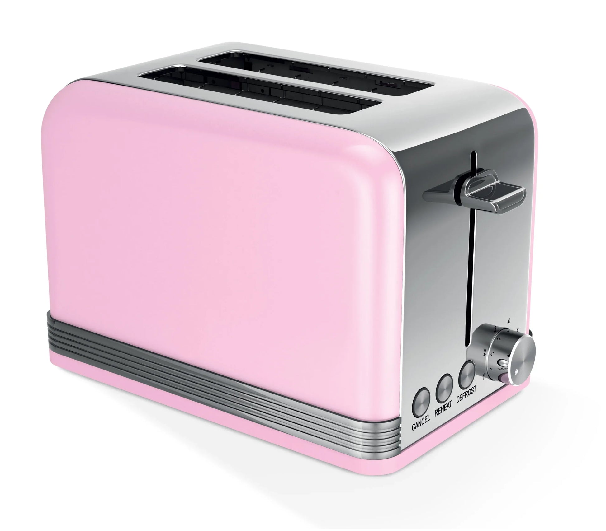 HKM-029011 Stainless Steel 2-Slice Automatic Pop-Up Toaster with Plated Trim