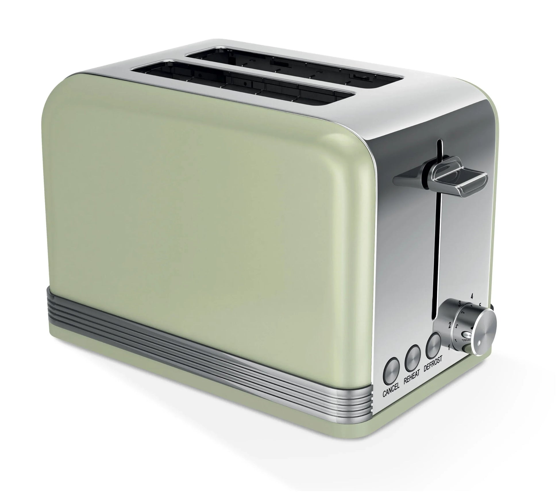 HKM-029011 Stainless Steel 2-Slice Automatic Pop-Up Toaster with Plated Trim
