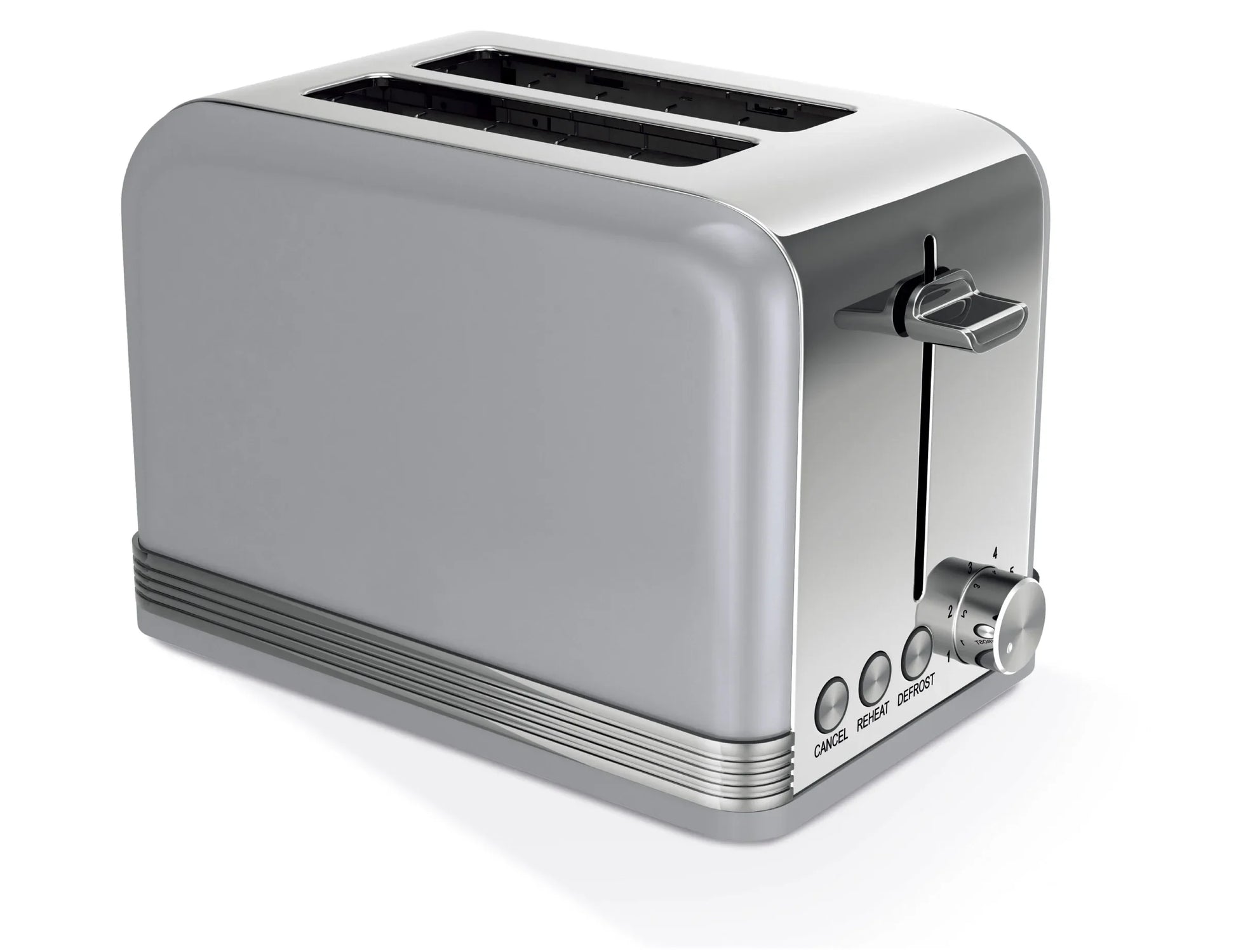 HKM-029011 Stainless Steel 2-Slice Automatic Pop-Up Toaster with Plated Trim