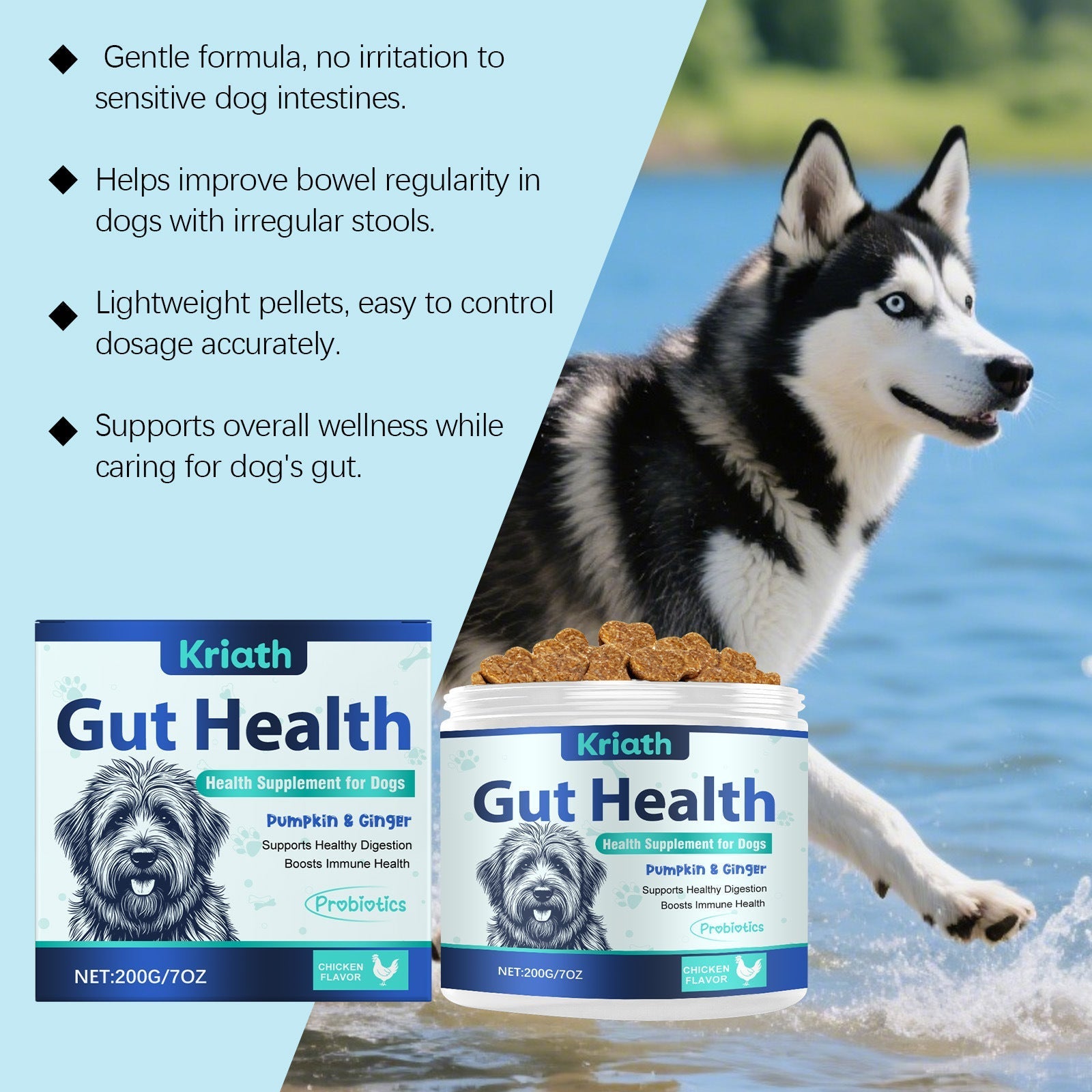 HKM-0290237 Dog Intestinal Health Soft Granules with Probiotics and Pumpkin Seed Extract