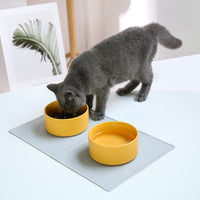 HKM-0290365 Waterproof and Oil-Proof Silicone Pet Placemat for Bowl Protection, Available in Small and Large Sizes