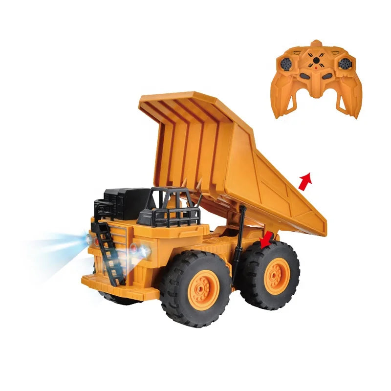 HKM-029075 1/24 Scale Electric RC Construction Engineering Truck Toy for Kids Ages 2 and Up