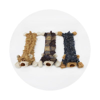 HKM-0291005 Plush Teddy Bear Doll Toy for Pets - Small Light Brown, Dark Purple, Denim Blue