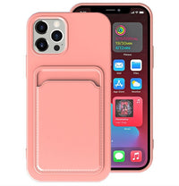HKM-029139 Candy Color Silicone Case with Card Holder for Various iPhone Models