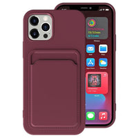 HKM-029139 Candy Color Silicone Case with Card Holder for Various iPhone Models