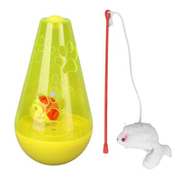 HKM-0291645 Interactive Cat Toy with Built-In Bell Ball and Plush Mouse Stick for Indoor Cats and Kittens