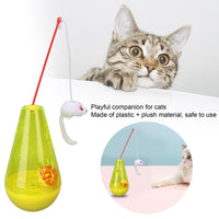 HKM-0291645 Interactive Cat Toy with Built-In Bell Ball and Plush Mouse Stick for Indoor Cats and Kittens