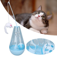 HKM-0291645 Interactive Cat Toy with Built-In Bell Ball and Plush Mouse Stick for Indoor Cats and Kittens