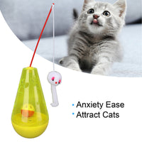 HKM-0291645 Interactive Cat Toy with Built-In Bell Ball and Plush Mouse Stick for Indoor Cats and Kittens