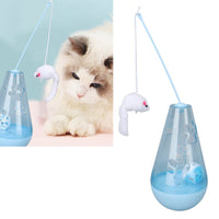 HKM-0291645 Interactive Cat Toy with Built-In Bell Ball and Plush Mouse Stick for Indoor Cats and Kittens