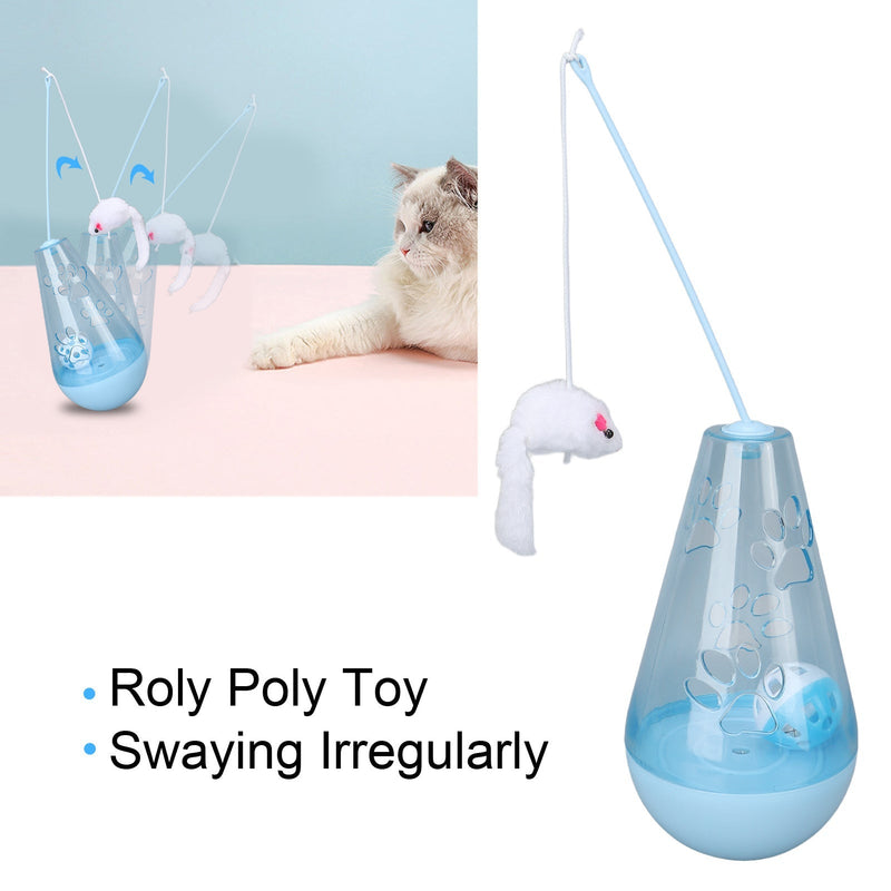 HKM-0291645 Interactive Cat Toy with Built-In Bell Ball and Plush Mouse Stick for Indoor Cats and Kittens