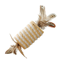 HKM-0291773 Durable Cat Toy with Feather and Hemp Rope for Scratching and Claw Grinding