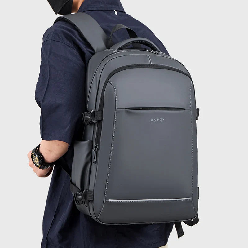 HKM-029331 Lightweight Waterproof Laptop Backpack with Double-Headed Zipper and Water-Resistant Design