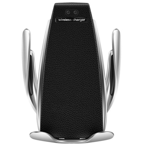 HKM-029331 Wireless Fast Charging Car Phone Holder with Type-C Output - Silver