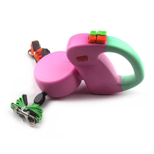 HKM-0293949 Double Headed Pet Leash with Adjustable Length and Durable Polyester Material