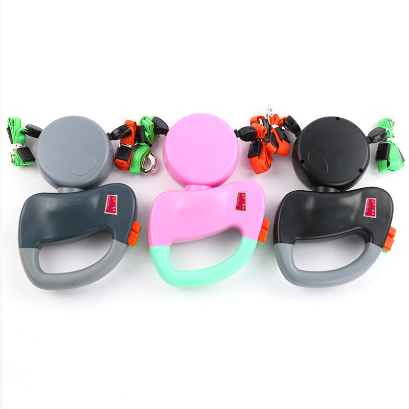 HKM-0293949 Double Headed Pet Leash with Adjustable Length and Durable Polyester Material