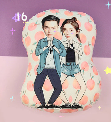 HKM-029395 Custom Plush Pillow with Dual-Sided Patterns - Ideal for Personalized Gifts
