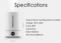 HKM-029459 6L Ultrasonic Cool Mist Humidifier for Large Rooms with Remote Control and Adjustable Humidity Levels
