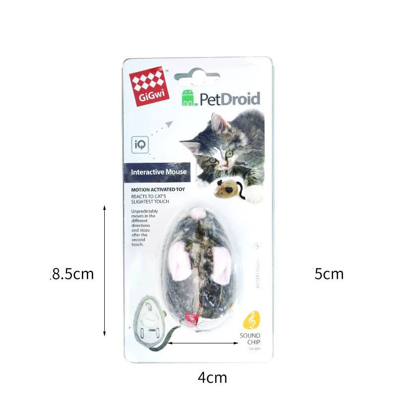 HKM-0294973 Interactive Sounding Mouse Toy with Imitated Rabbit Fur Material and Self-Sounding Feature