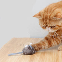 HKM-0294973 Interactive Sounding Mouse Toy with Imitated Rabbit Fur Material and Self-Sounding Feature
