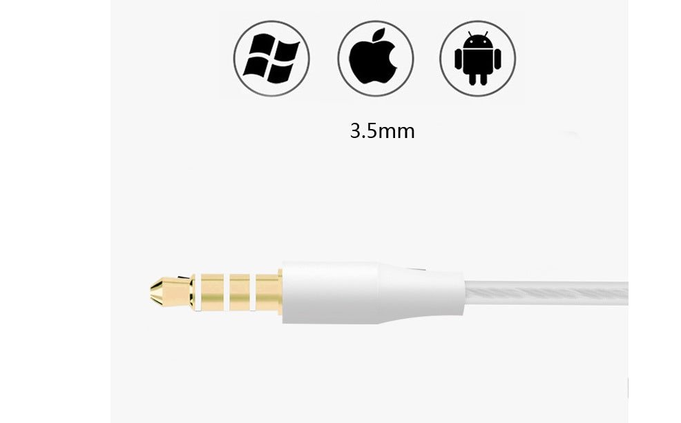 HKM-029587 Universal In-Ear Subwoofer Earplugs with Wired Connectivity for Android, iOS, and WindowsMobile – Available in Gold, Rose Gold, and Silver