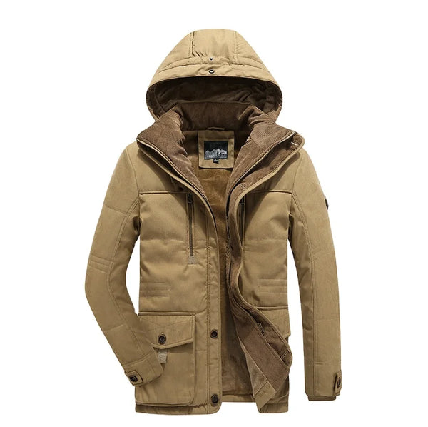 HKM-029651 Men's Jacket Sets Mens Winter Jacket CoatThickened Waterproof Canvas Coat Zipper Closure Windproof Clothing Men's Coats