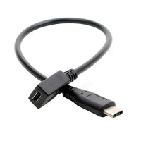 HKM-029651 USB Data Transfer Cable: Micro Female to Type-C Male, 0.25M