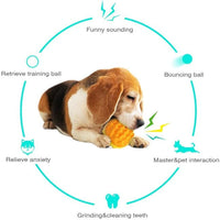 HKM-0297405 Durable Squeaky Dog Ball Toy for Aggressive Chewers - Dental Care & Mental Enrichment for All Breeds