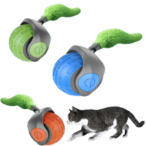 HKM-029779 Automatic Electric Pet Toy Ball with Tail for Cats and Dogs