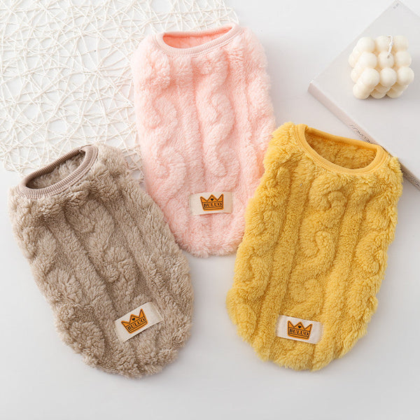 HKM-0298301 Cozy Double-Sided Fleece Vest for Pets ¨C Warm Coral Fleece in Multiple Colors and Sizes