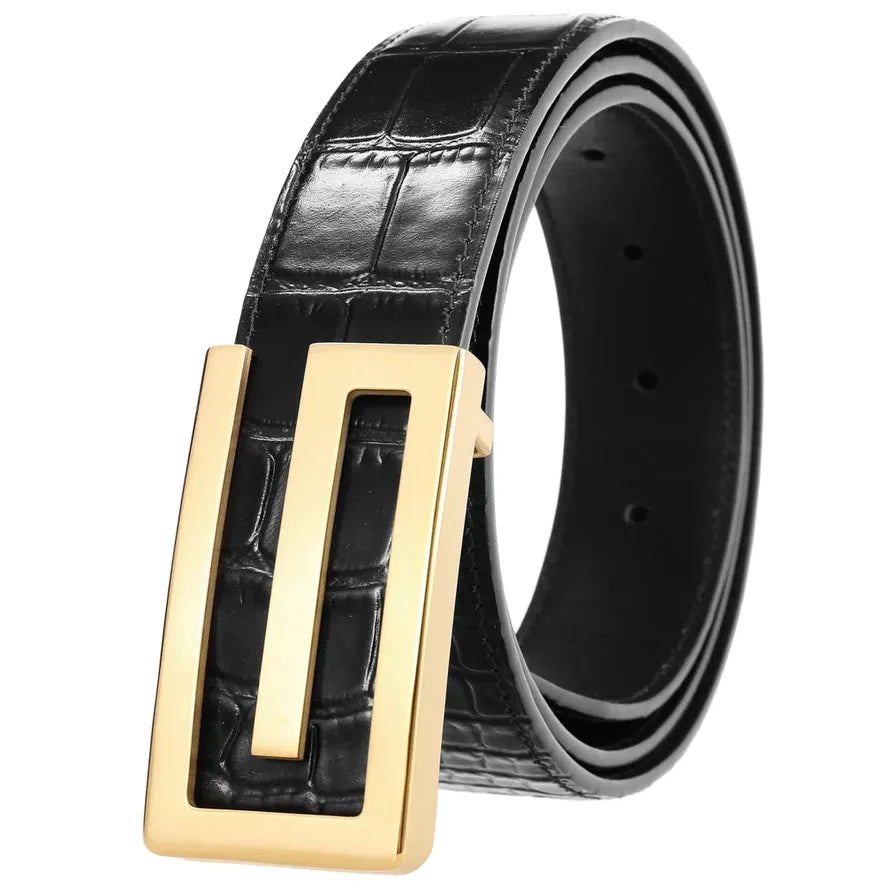 HKM-029971 Casual Stainless Steel Letter Belt for Everyday Fashion