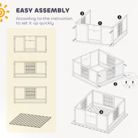 HKM-0301373 Large Dog Whelping Box with Washable Pee Pad and Adjustable Height Door, 49" x 47" x 19"