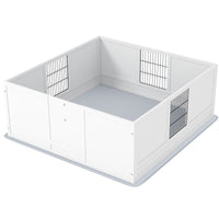 HKM-0301373 Large Dog Whelping Box with Washable Pee Pad and Adjustable Height Door, 49" x 47" x 19"