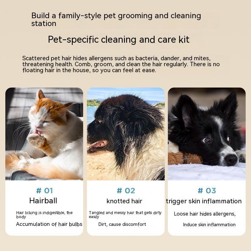 HKM-0301501 Multifunctional Pet Hair Vacuum Cleaner with Conditioner and Grooming Tools