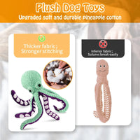 HKM-0303165 Interactive Plush Octopus Chew Toy for Dogs - Squeaky, Durable, and Ideal for Teeth Cleaning and Playtime