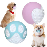HKM-0304317 Durable Non-Toxic Dog Toy Balls for Chewing and Teeth Cleaning - 12 Pack High Bounce Rubber Balls