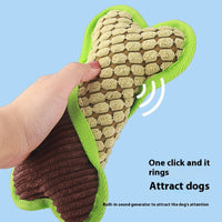 HKM-0305341 Plush Dog Voice Bone Toy for Teeth Grinding - Soft Sound Making Fun