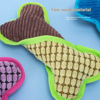 HKM-0305341 Plush Dog Voice Bone Toy for Teeth Grinding - Soft Sound Making Fun