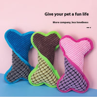 HKM-0305341 Plush Dog Voice Bone Toy for Teeth Grinding - Soft Sound Making Fun