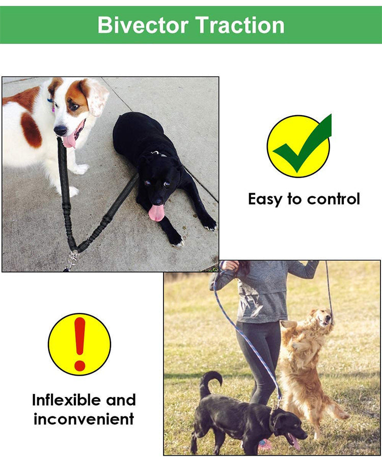 HKM-0305469 Dual-Headed Nylon Dog Leash for Convenient Pet Control
