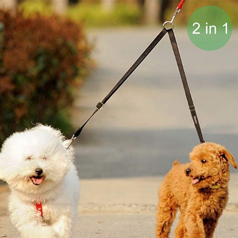 HKM-0305469 Dual-Headed Nylon Dog Leash for Convenient Pet Control