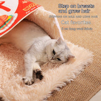 HKM-0305725 Cozy Fully Enclosed Cloth Cat Nest in Red and Blue - Available in Small and Large Sizes