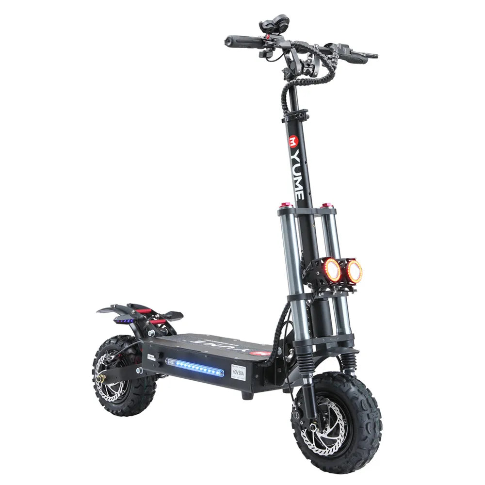 HKM-030611 60V 6000W Dual Motor Electric Scooter with Adjustable Speed and Hydraulic Brakes, 80 km Range, 11 Inch Tires