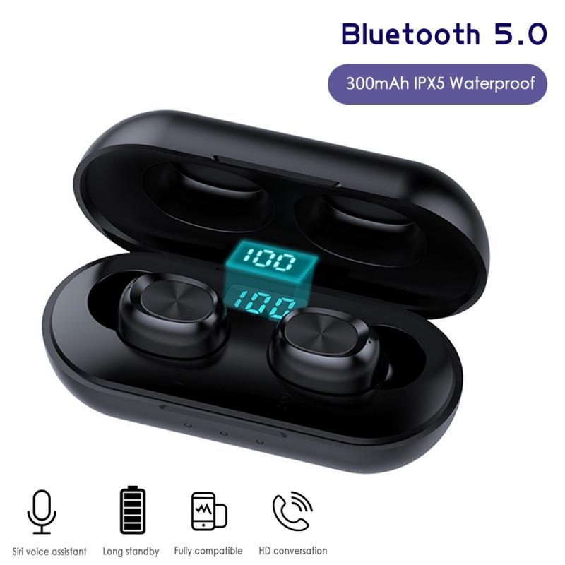 HKM-030611 B5 Digital Display TWS 5.0 Bluetooth Stereo Headset with Battery Indicator and Voice Control