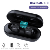 HKM-030611 B5 Digital Display TWS 5.0 Bluetooth Stereo Headset with Battery Indicator and Voice Control